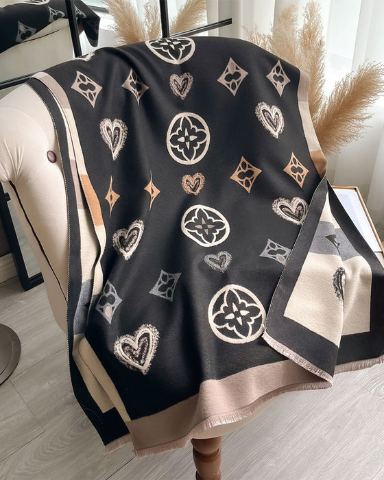 Schal Herz Geometrisch Mode Warm