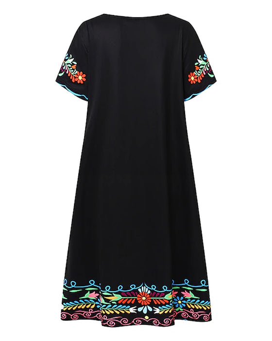 Kleid im Retro-Stil und mit kurzen Ärmeln