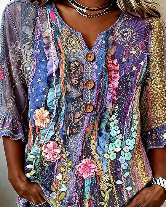 Bluse Retro Ethno-Stil