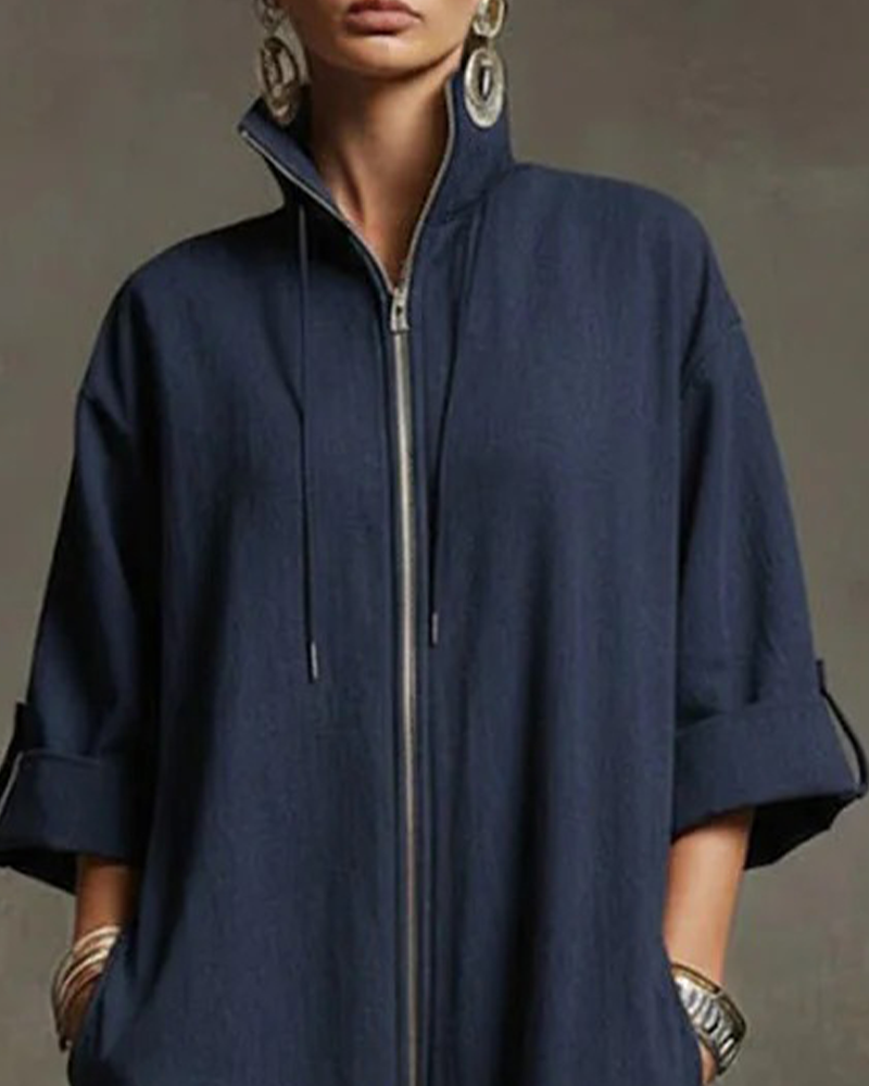 Overall Gestreift Sportlich Reißverschluss