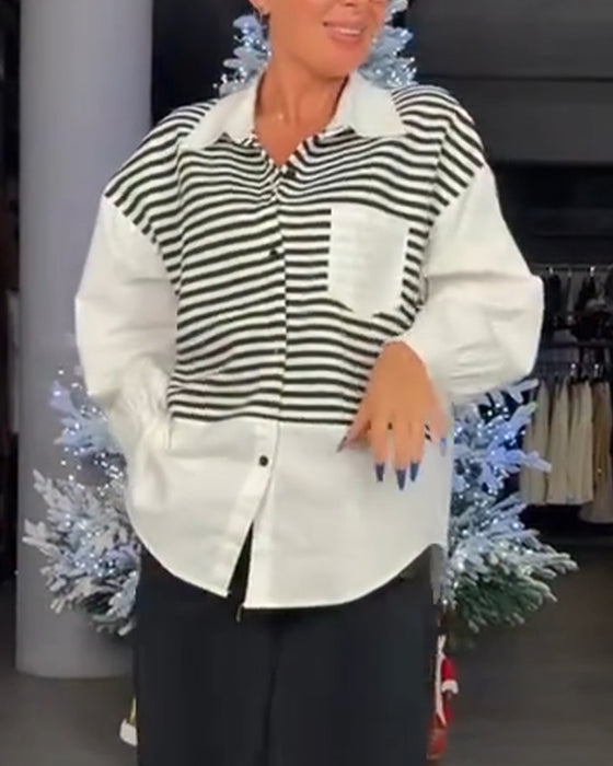 Hemd gestreifter Button-Down-Kragen