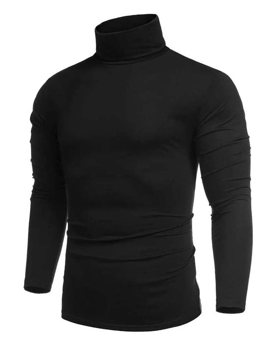 Bluse Hoher Hals Slim Fit Uni Herren