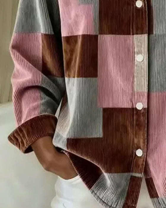 Modisches Cordhemd Mit Reverskragen