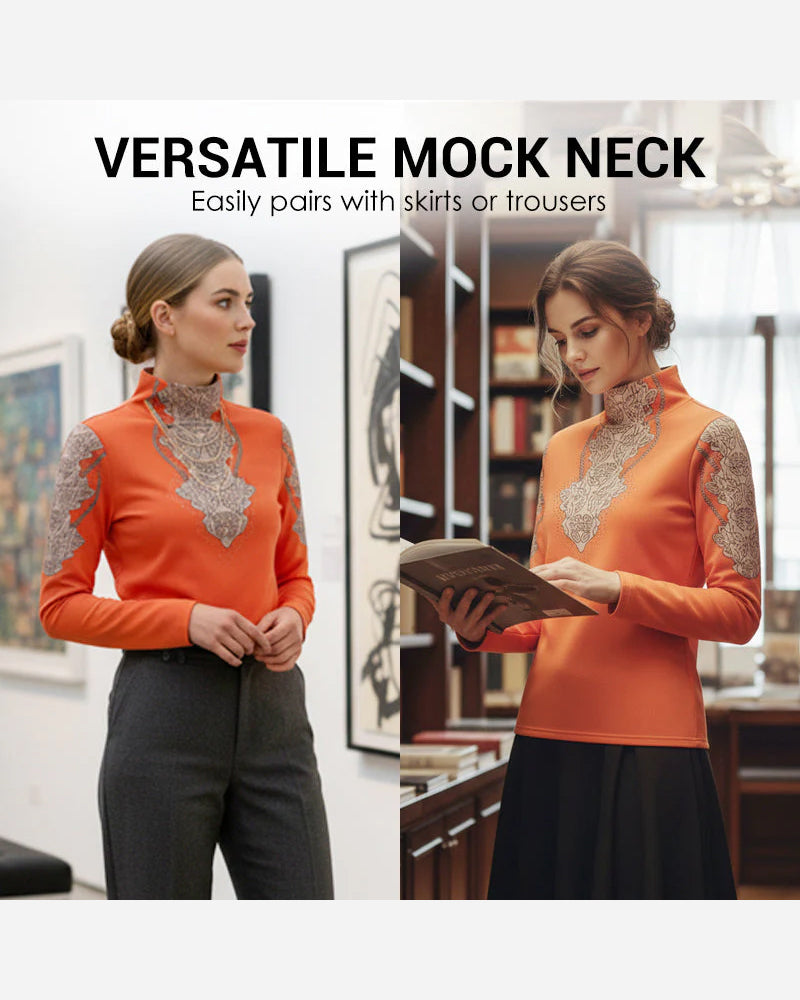 Top Elegant Gedruckt Figurbetont Damen Stehkragen