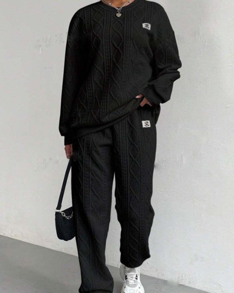 Zweiteiler Set Fadengefasst Jacquard Casual