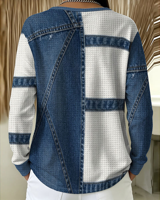 Oberteil Halber Reißverschluss Casual Design