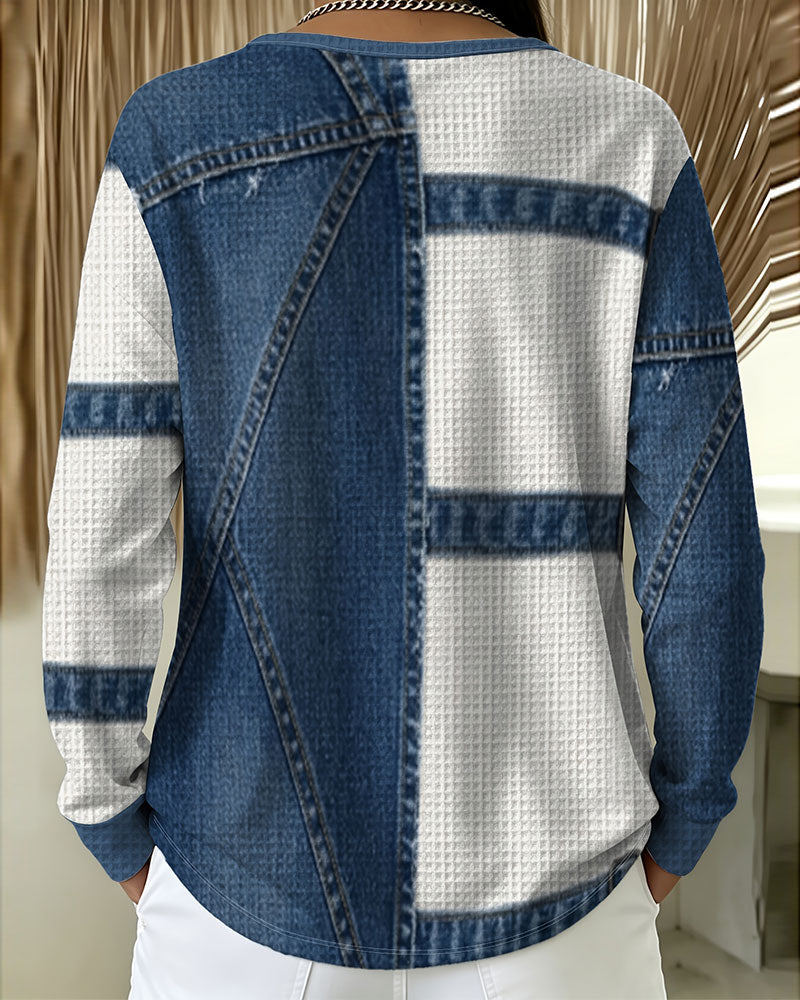 Oberteil Halber Reißverschluss Casual Design