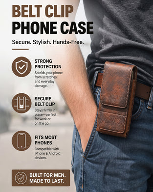 🔥 Gürteltasche Handy-Holster 📱 Mehrfachtasche Lederholster Mit Kartenhalter