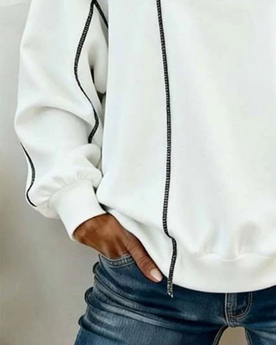 Sweatshirt Rundhals Oversized Farbblock