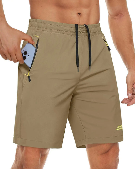Shorts Gummibund Kordelzug Reißverschluss Sport