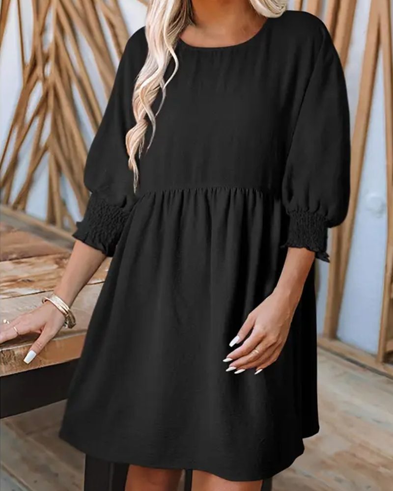 Kleid Damen Unifarben taillierend