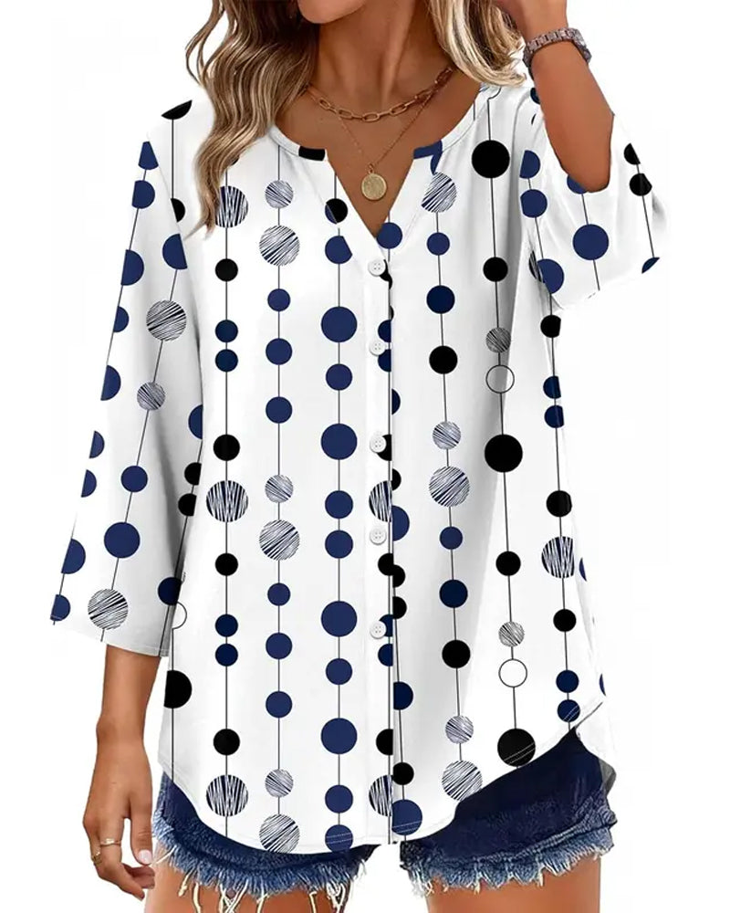 Bluse Tupfenprint Loose Fit