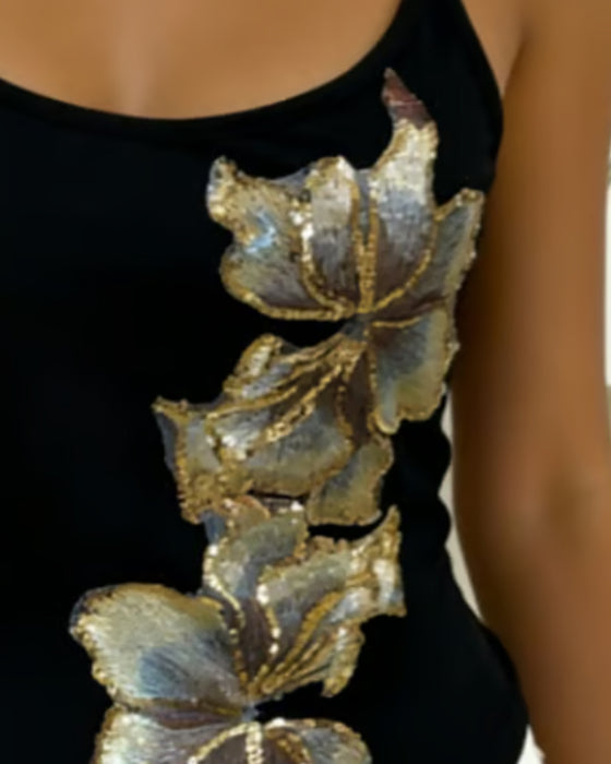 Cami Top Träger Großer Blumendruck
