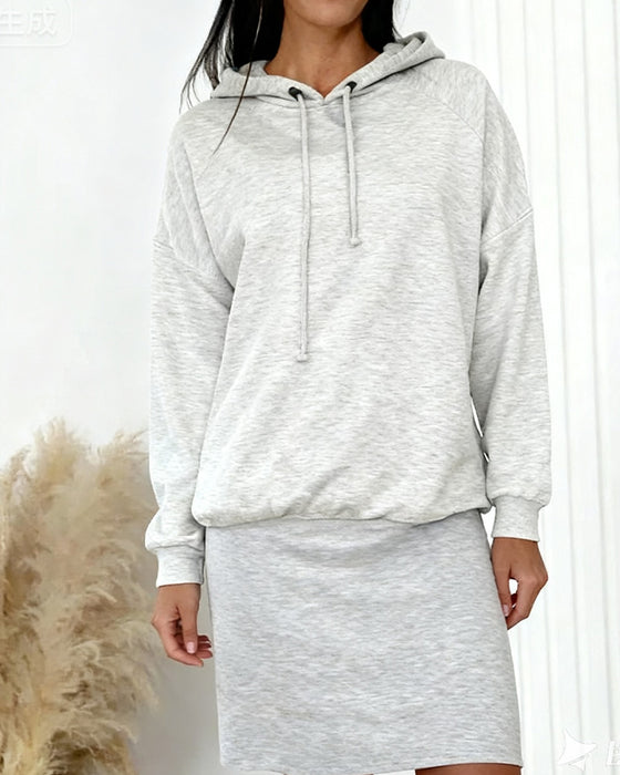 lässiges Kapuzen-Sweatshirtkleid