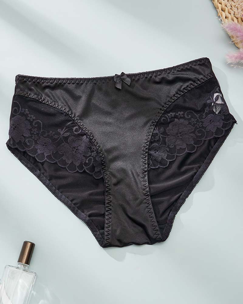 Unterhose Damen Elegant Satin Spitze