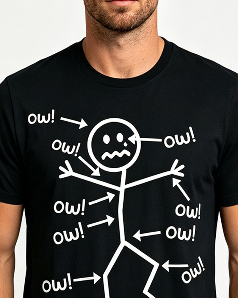 T-Shirt Match Print Baumwolle Lässig