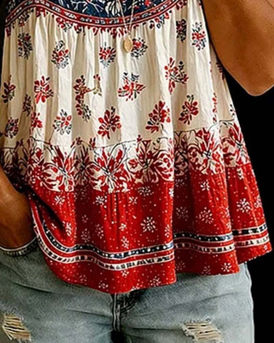 Tank Top Ärmellos Rundhals Bohemian