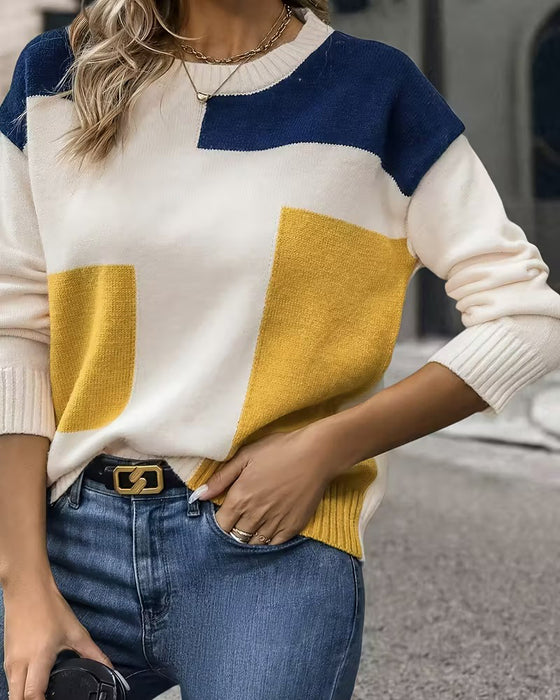 Modischer Pullover mit Rundhalsausschnitt
