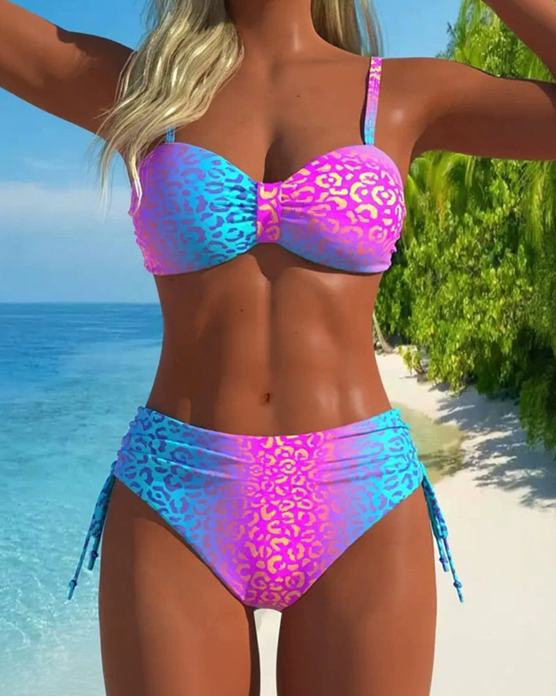 Bikini Farbverlauf Leopardenprint Sexy