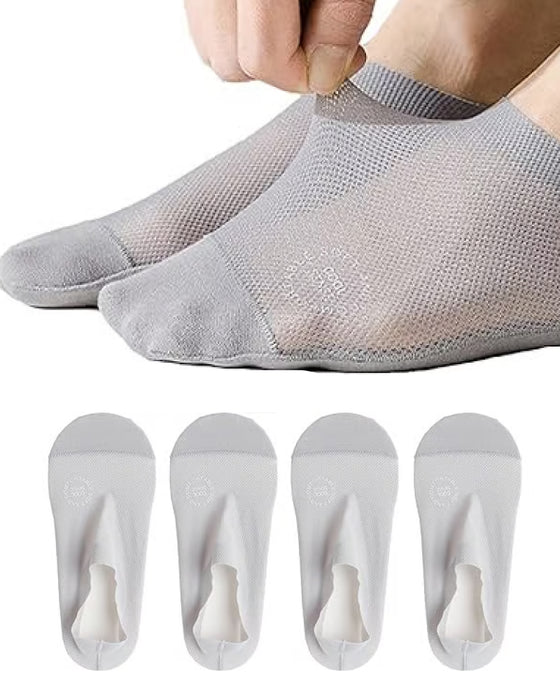 Ultradünne Linersocken rutschfest aus gekämmter Baumwolle, unsichtbare Socken
