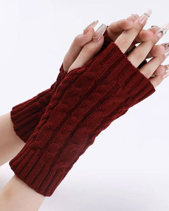 Zopfstrick Fingerlose Handschuhe