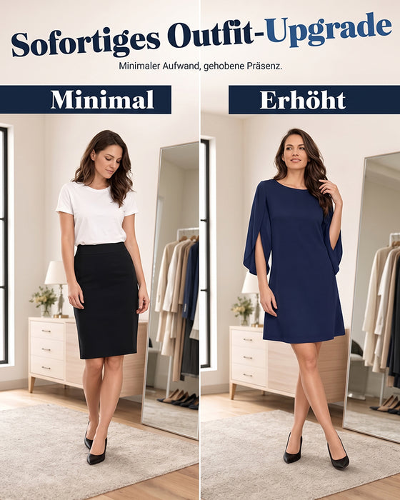 Kleid Rundhals Uni