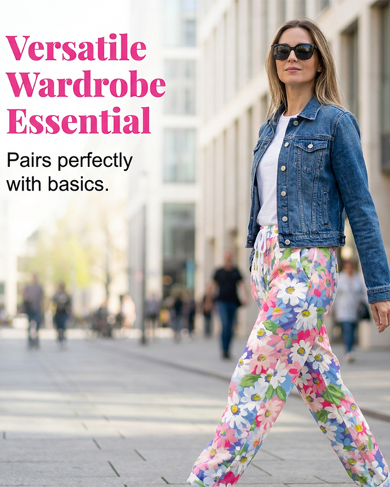 Hose Mit Druck Und Colorblock Lässiger Look