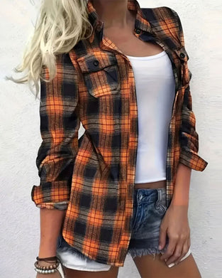 Bluse Casual Kariert Hemd