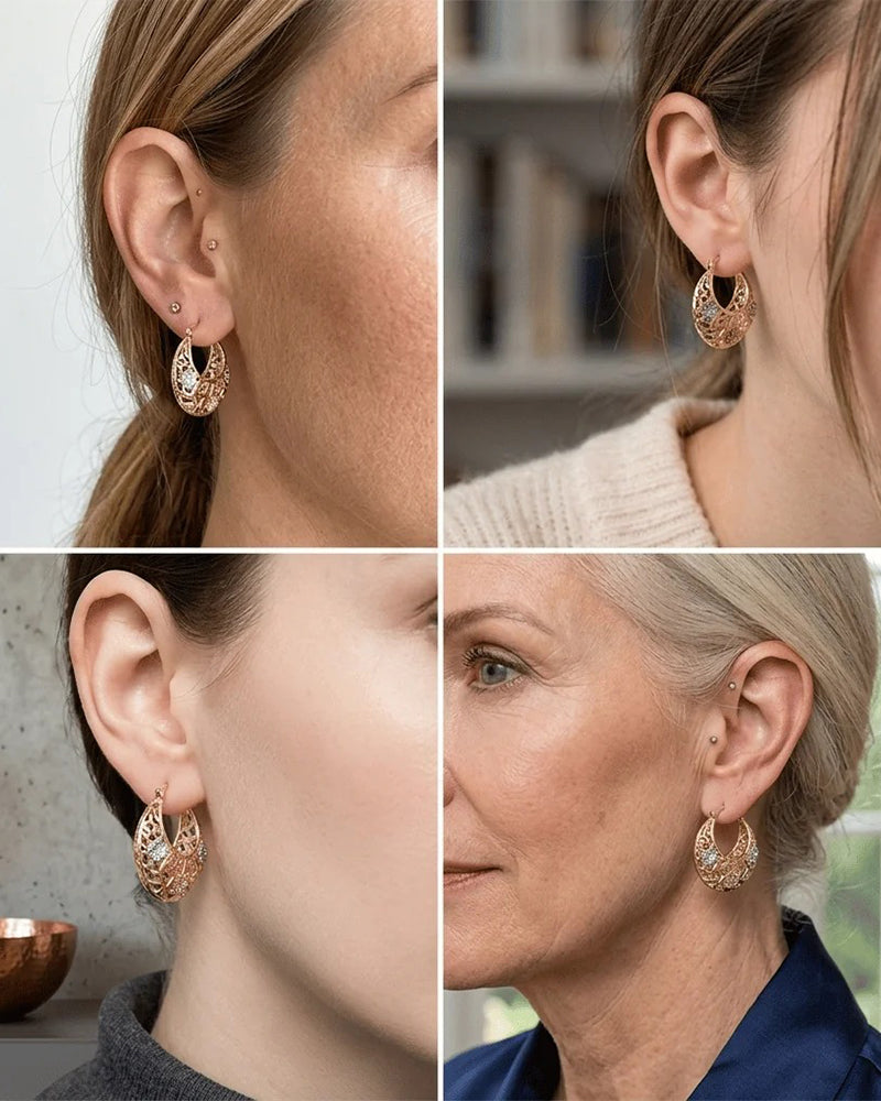 Ohrringe Vintage Blumen‑Creolen