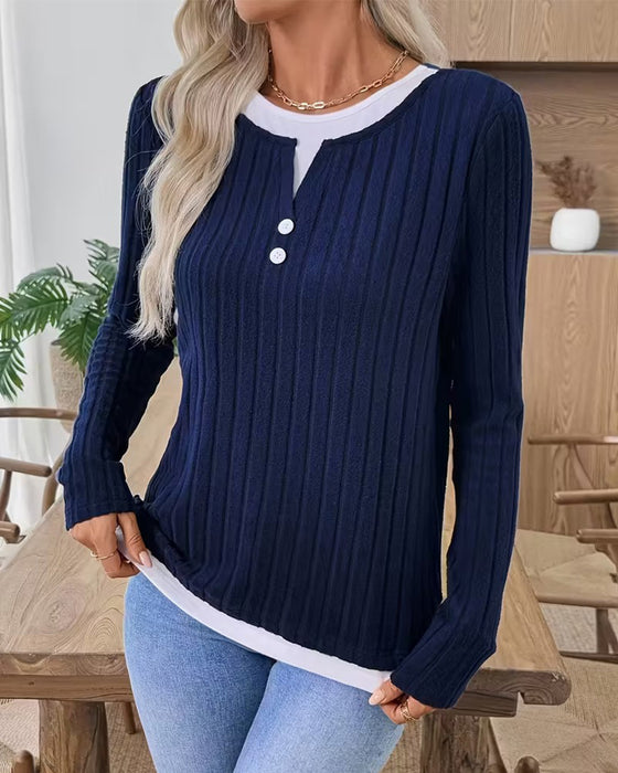 Top Fake zweiteilig gerippt gebürstet