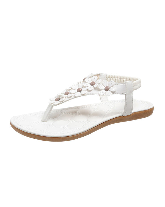 Strandsandalen mit 3D-Blumen