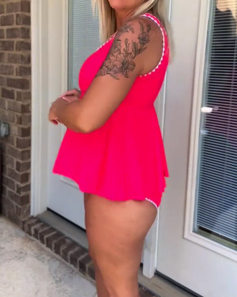 Tankini Stilvoller Kontrast Dreieck