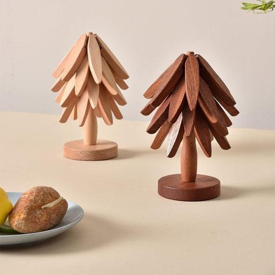 👍Baum Massivholz Isolierung Platzset