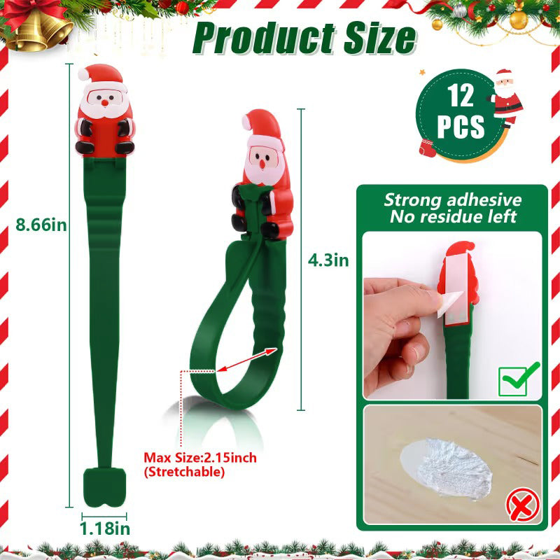 🎄🎅 Weihnachtsmann Klebehaken (12er-Pack) — kein Bohren, keine Nägel, einfach abziehen, kleben und aufhängen