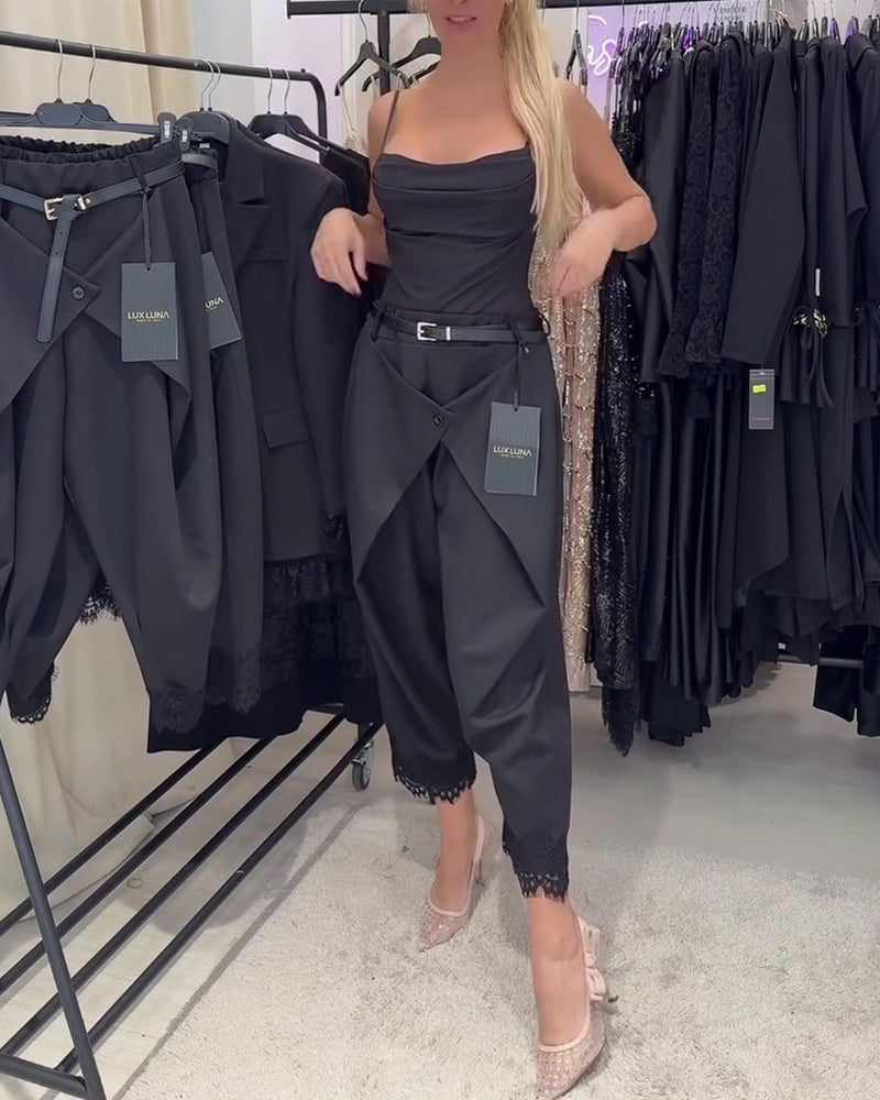 Hose Modisch Spitze Sticken Harem