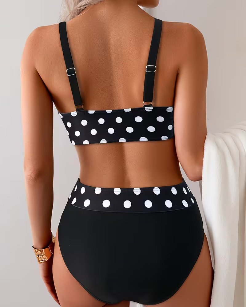 Bikini Set Gepunktet Druck Casual