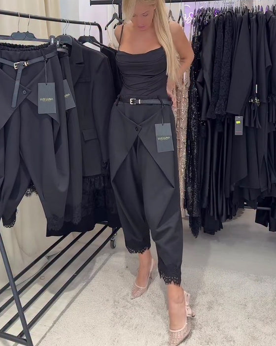 Hose Modisch Spitze Sticken Harem