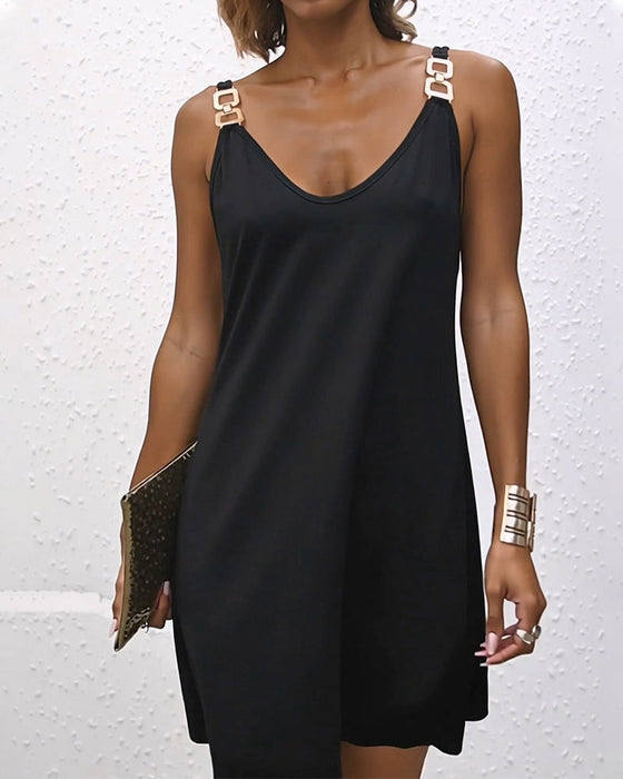 Kleid Lässig Einfarbig Trägerkleid