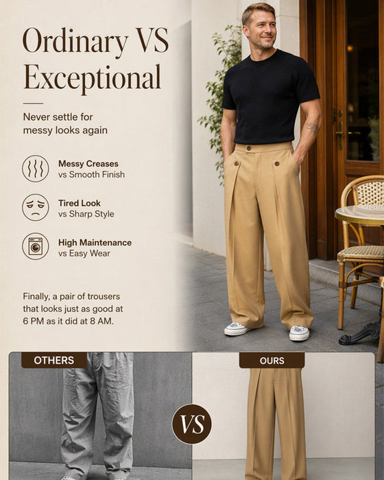⏰ Herren Hose Gerades Bein Knitterfrei 👖