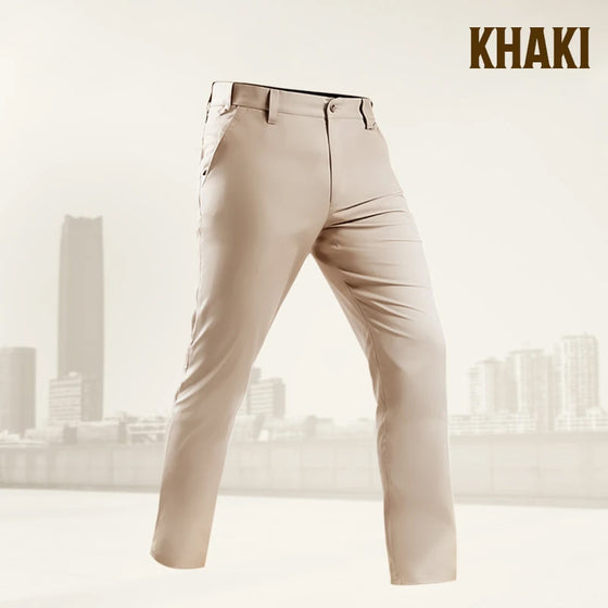 Herren Aktive Khaki Hose Mit Ausdehnbarem Bund