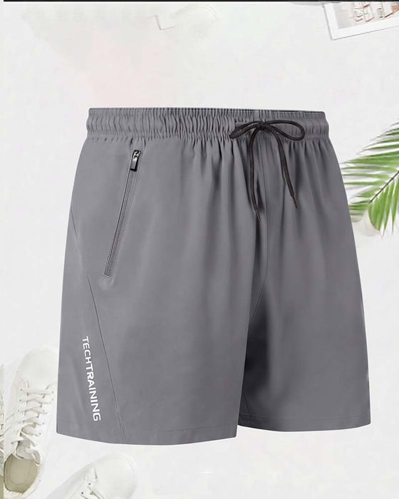 Shorts Kordelzug Reißverschluss Gummibund