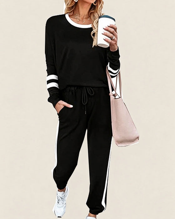 Set Rundhals Langarm Top Jogginghose