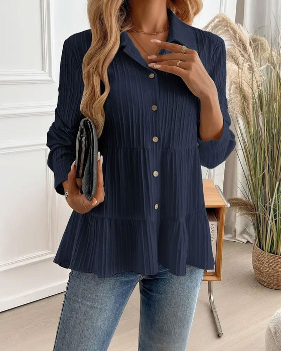 elegante Bluse mit Reverskragen und tailliertem Schnitt
