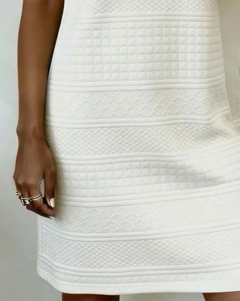 Kleid Dreiknopf Jacquard Gerade