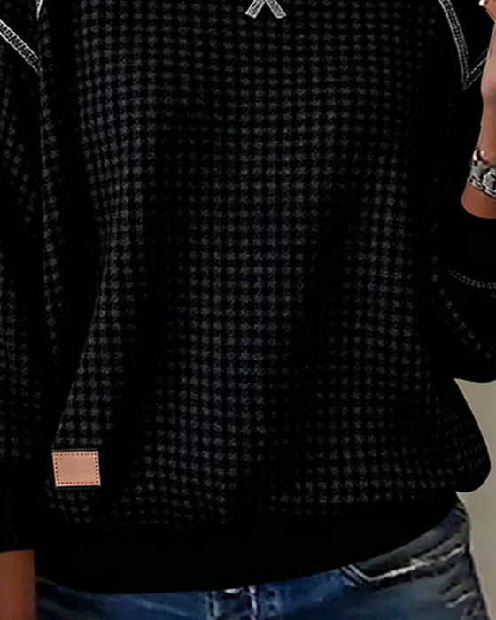 Sweatshirt Rundhals Kontrastfarbe