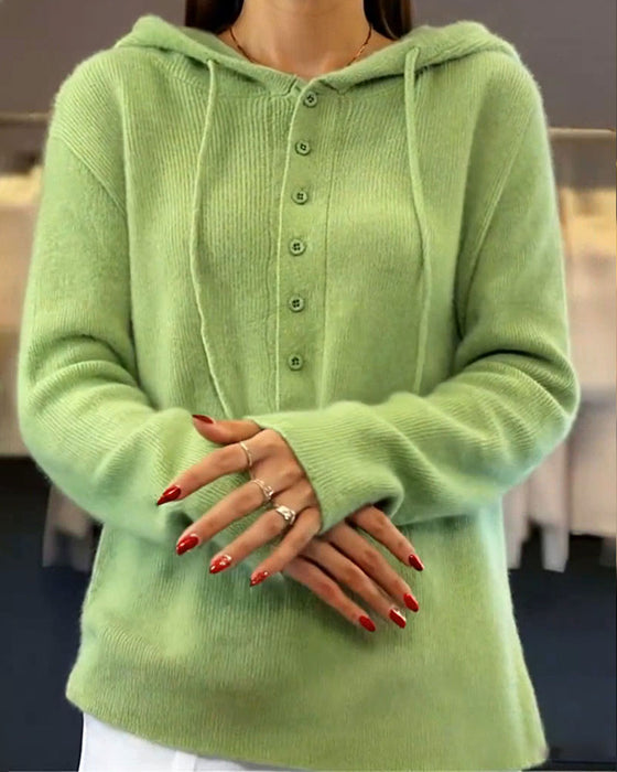 Pullover einfarbig modisch mit Kapuze