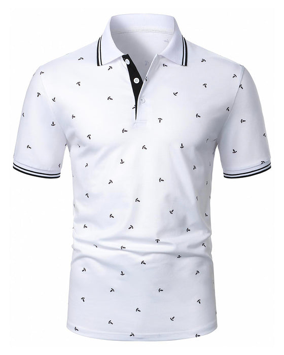 T-Shirt Polo Kragen Pfeil Muster Freizeit