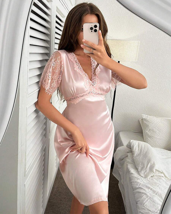 Nachthemd Sexy Spitze gepolstert