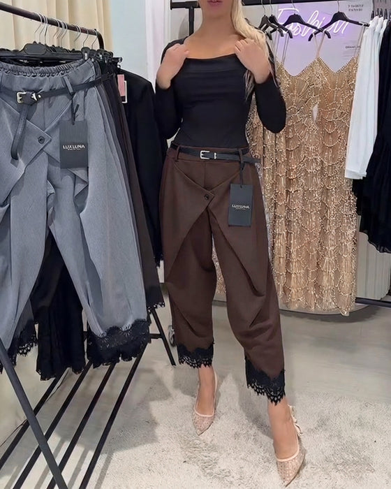 Hose Modisch Spitze Sticken Harem