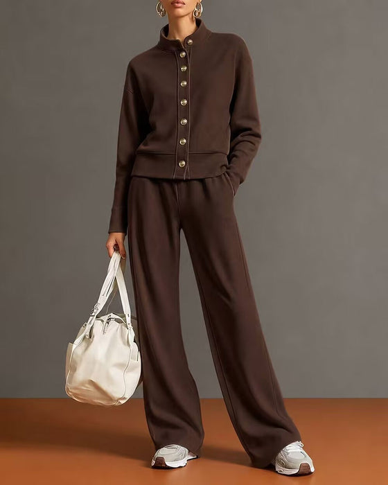 Set Druckknopf Hoodie Und Jogginghose